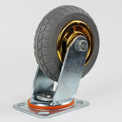 脚轮3寸实心橡胶轮静音轮子平板推车拖车滚轮轮重型工业滑轮.